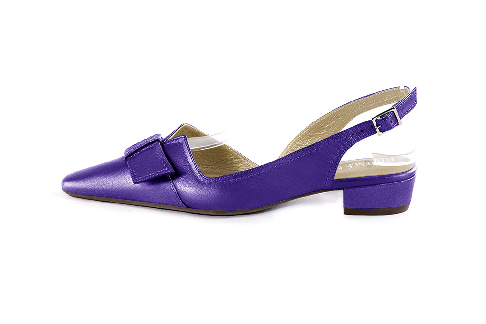 French elegance and refinement for these amethyst purple dress slingback shoes, with a knot, 
                available in many subtle leather and colour combinations. The pretty French spirit of this beautiful pump will accompany your steps nicely and comfortably.
To be personalized or not, with your materials and colors.  
                Matching clutches for parties, ceremonies and weddings.   
                You can customize these shoes to perfectly match your tastes or needs, and have a unique model.  
                Choice of leathers, colours, knots and heels. 
                Wide range of materials and shades carefully chosen.  
                Rich collection of flat, low, mid and high heels.  
                Small and large shoe sizes - Florence KOOIJMAN